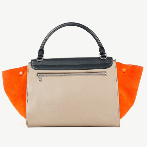 Celine Trapeze Medium Tricolour Leather & Suede Tote - Picture 4 of 14